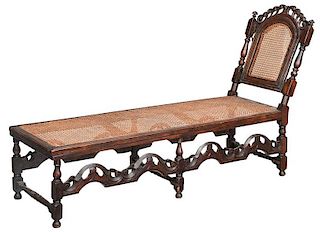 William and Mary Carved and Caned Day Bed