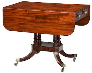 Regency Figured and Inlaid Mahogany Table