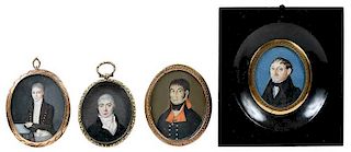 Four Portrait Miniatures of Men