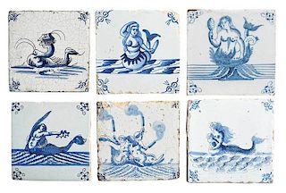 23 Mythological Delftware Tiles