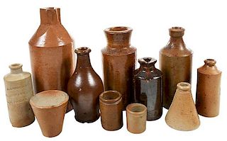 21 British Saltglazed Stoneware Bottles and Jars