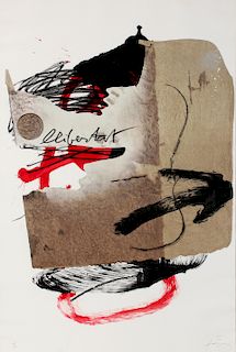 ANTONI TAPIES (1923-2012) PENCIL-SIGNED LITHOGRAPH