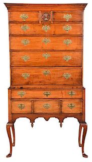 New England Queen Anne Maple High Chest