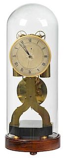 Rare Weight Driven French Brass Skeleton Clock