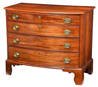 Federal Mahogany and Cherry Bowfront Chest