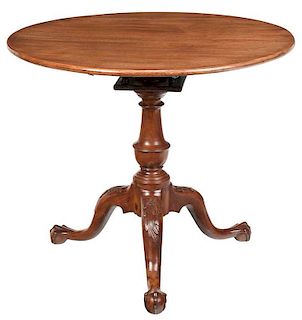 Fine American Chippendale Carved Mahogany Tea Table