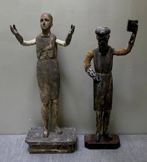 A Group of 2 Antique (19th C) Santos Figures