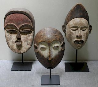 3 African Masks - A Lega Monkey Mask (Zaire).
