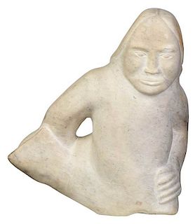 Large Inuit Carved Marble Sedna Sculpture
