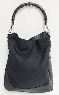 Gucci Black Monogram & Leather Bag