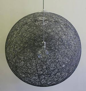 Contemporary Black String Globe Chandlier.