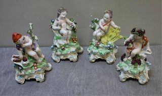Group of 4 Allegorical Porcelain Cherubs.