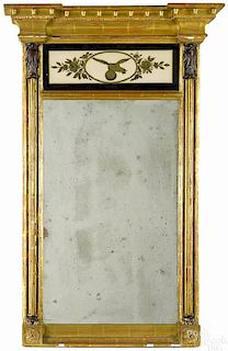 Federal giltwood mirror, ca. 1820, 43'' x 21 3/4''.