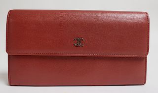 Chanel Red Leather Wallet