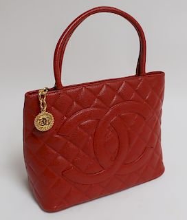 Chanel Quilted Caviar Leather Medallion Tote