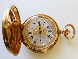G. A. Huguenin & Fils 18K Yellow Gold Pocket Watch