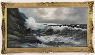 "Seascape", 20th C., Oil on Canvas