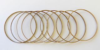 Group of 14K Yellow Gold Bangles