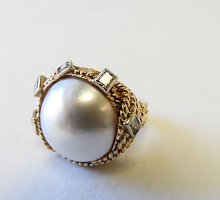 Mobe Pearl & Diamond Dinner Ring
