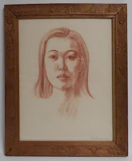 Theo Meier 1908-82 Portrait of a Woman, Sanguine