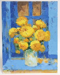 C. LaMont - Yellow Abstract Floral O/B