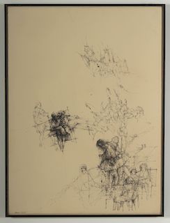Eldred, Am., 20th c. Surrealistic Figures, Print