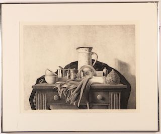 James Aponovich, Still Life with Leeks Lithograph