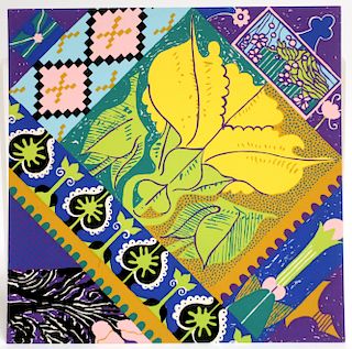 Joyce Kozloff, 20th C. Colorful Floral & Design