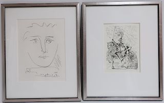 Picasso and Dali, 2 Etchings, Plate Signed