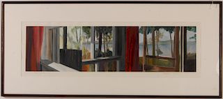 Marcia Scanlon, Teal Lake, Oil on paper