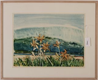 Richard Crozier, "Day Lillies" Monoprint