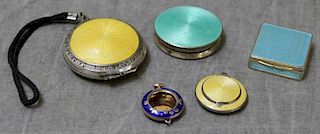 SILVER. Enamel Decorated Accessories Grouping.
