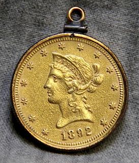 JEWELRY. United State Liberty Head $10 Gold Coin.