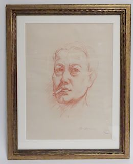 Theo Meier 1908-82 Portrait of a Man, Sanguine