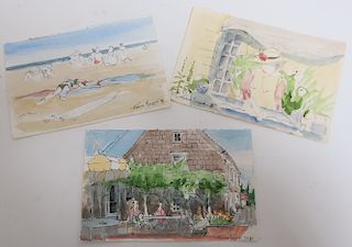 Theodore Hancock - Three Watercolors