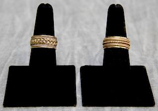 JEWELRY. 2 Similar 14kt Gold Bands or Rings.