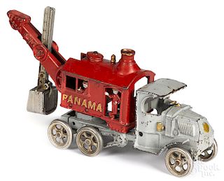 Hubley cast iron Panama steam shovel truck