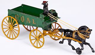 Hubley cast iron horse drawn Coal wagon