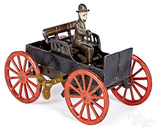 Ives cast iron wind-up horseless carriage