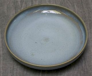 Blue Glazed Chinese Bowl in Wooden Case.