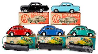 Five tin friction and battery op Volkswagen cars