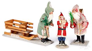Two German composition Santa Claus figures, etc.