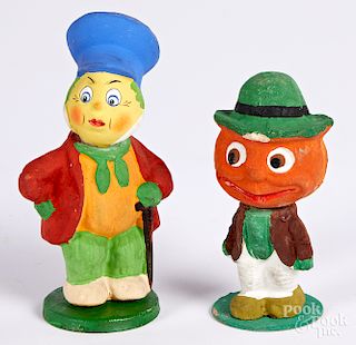 Two German composition candy containers
