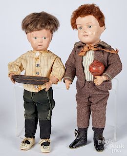 Two Schoenhut jointed boy dolls