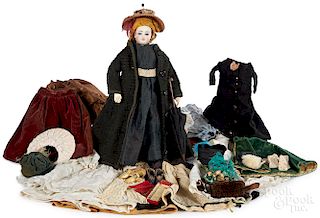 French fashion doll with wardrobe and accessories