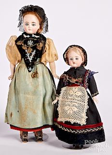 Two Kestner shoulder head dolls