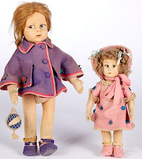 Two Lenci felt dolls