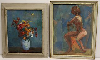 R. Ribakov. 2 Signed Oil Paintings, Still Life &