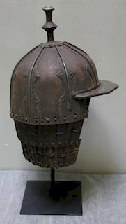 A Vintage Chinese Military Helmet with Neck