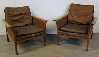 Midcentury Pair of Vatne Mobler Lounge Chairs.